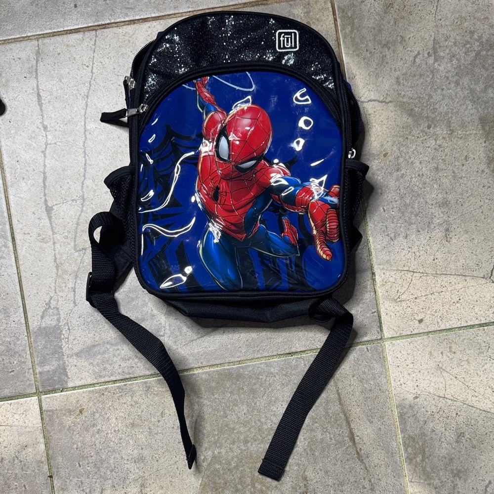 Spider-Man Backpack with Black and Blue Design
